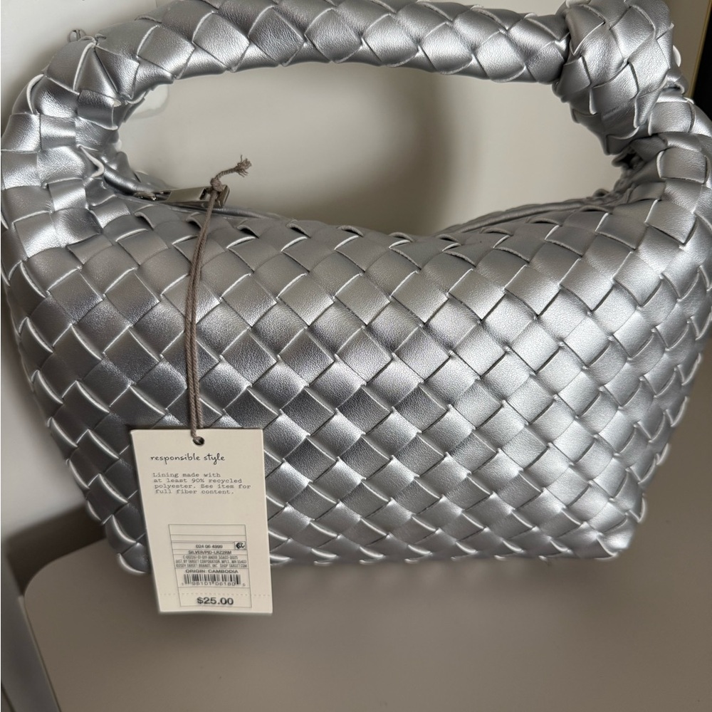 Silver Woven Women's Bag